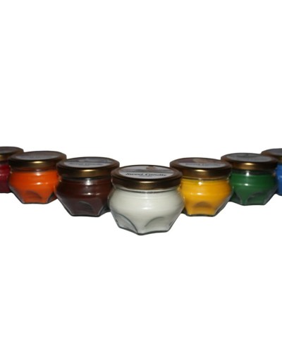Velas aromaticas hexagonales azules aroma lavanda