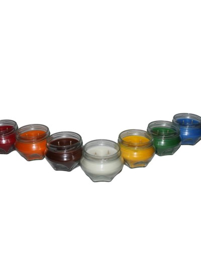 Velas aromaticas hexagonales azules aroma lavanda