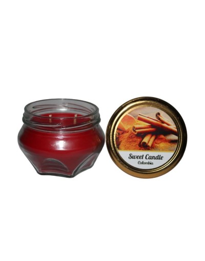 Velas aromatizantes hexagonales roja aroma canela