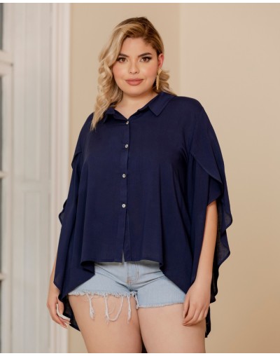 BLUSA CAMISERA MANGA TULIPÁN COLA DE PATO