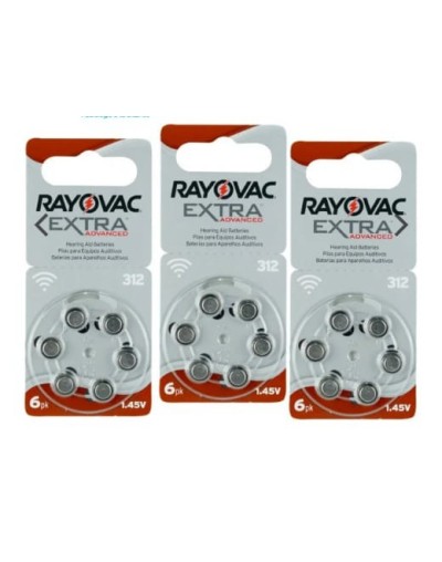 18 PILAS AUDITIVAS N 312 MARCA RAYOVAC