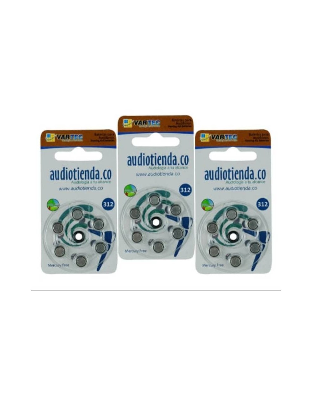 18 PILAS AUDITIVAS N 312 MARCA VARTEC
