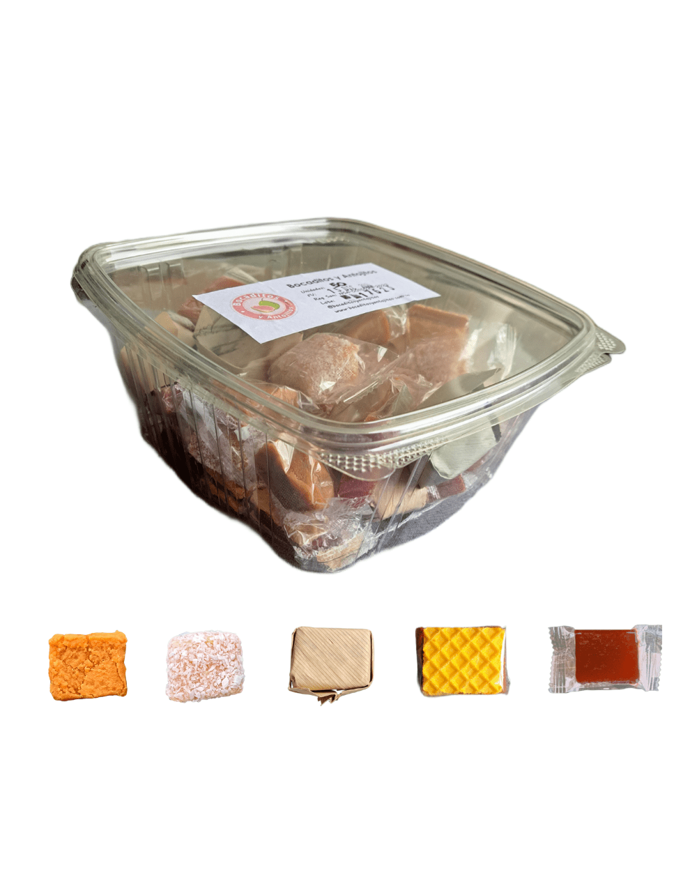 Caja de bocaditos x 50 unidades (dulces típicos santandereanos)