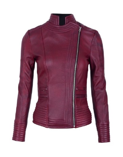 Chaqueta en cuero lchlw18 vinotinto la chaqueteria