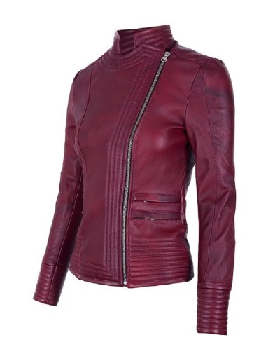 Chaqueta en cuero lchlw18 vinotinto la chaqueteria