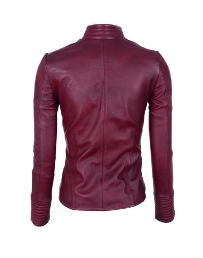 Chaqueta en cuero lchlw18 vinotinto la chaqueteria
