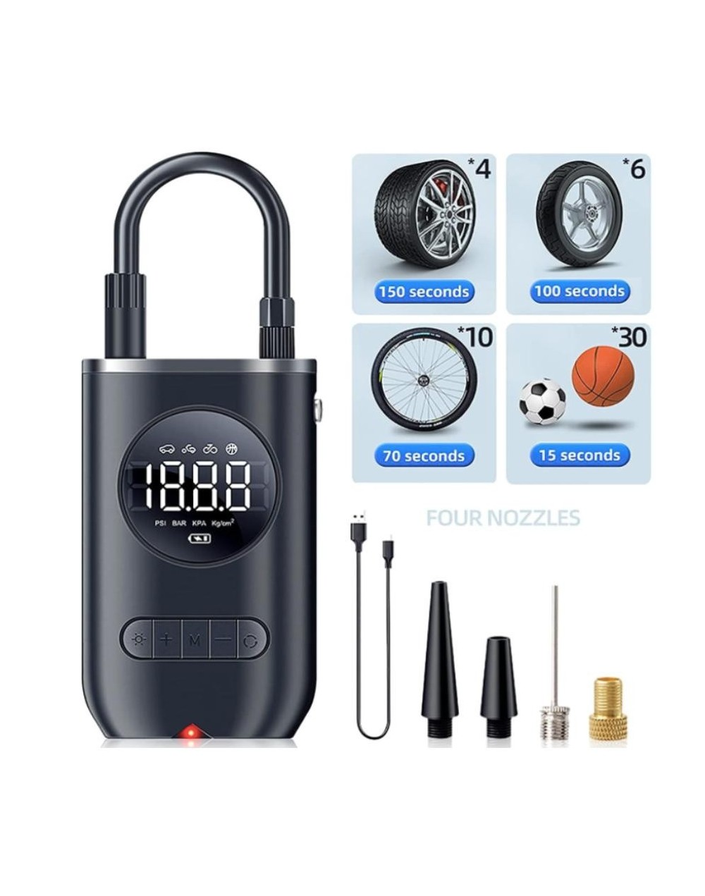 Compresor de llantas portable carro, moto, balon