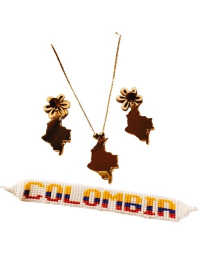 Aretes mapa de colombia