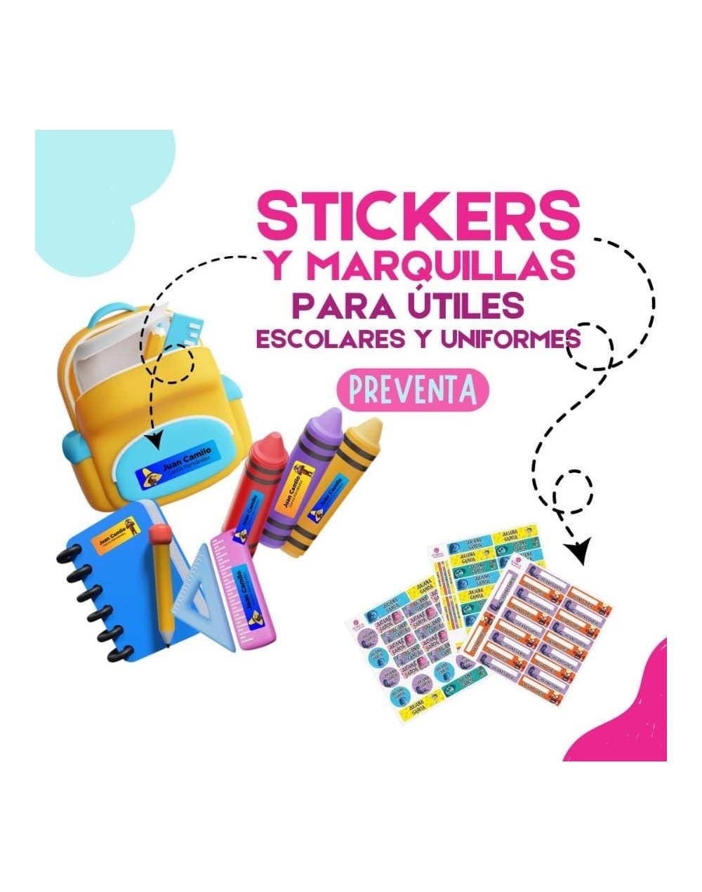 Stickers y marquillas escolares