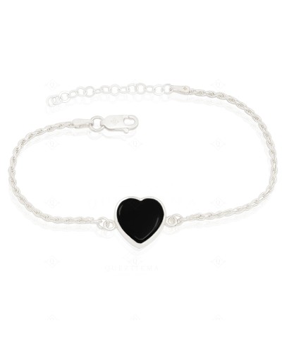 Pulsera onix corazón QUEZTTEMA