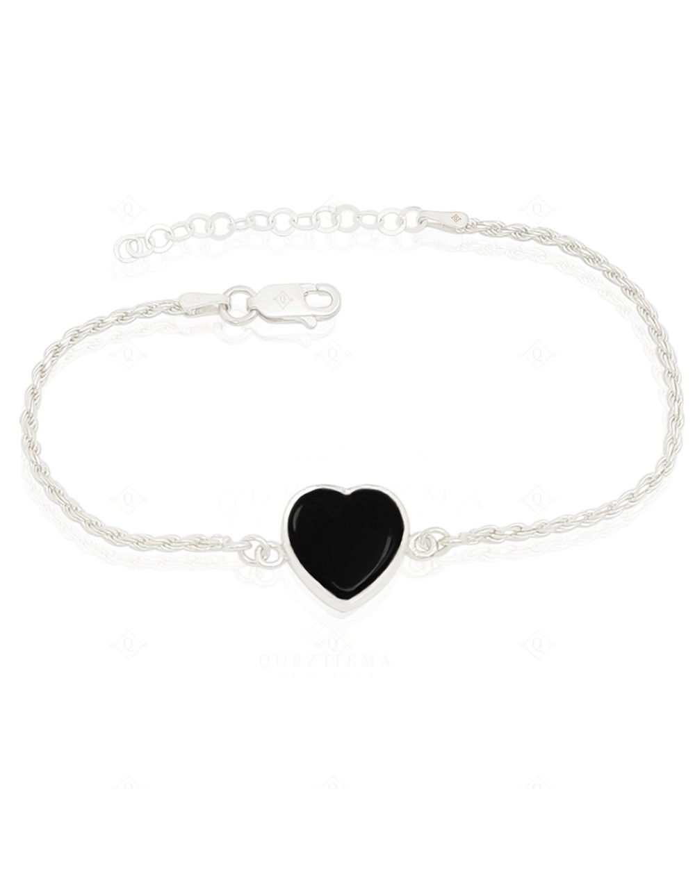 Pulsera onix corazón QUEZTTEMA