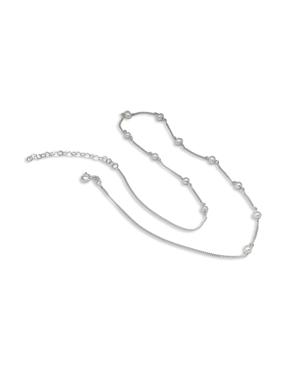 Collar de perlas y plata