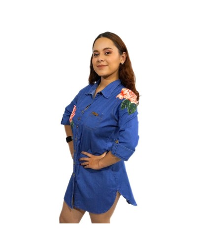 Bluson de jean bordado a mano