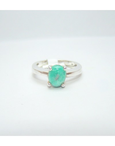 Anillo de plata 925 y esmeralda natural colombiana