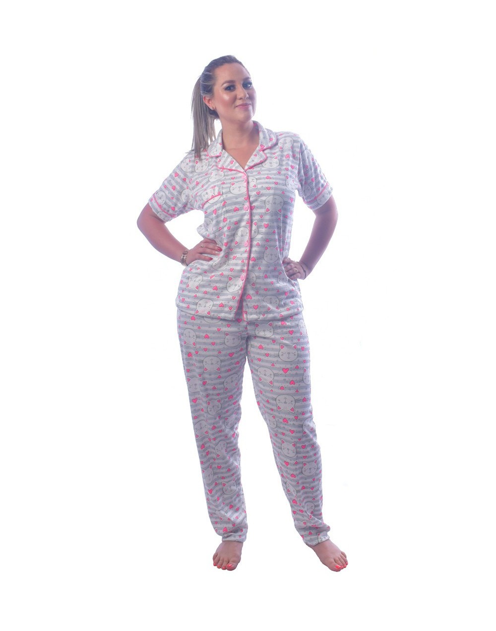Pijama Dos Piezas Dama Franela Algodón