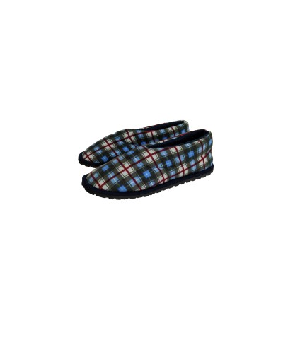 Pantufla caballero tipo zapato Escoces Verde