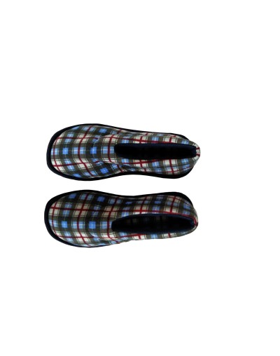 Pantufla caballero tipo zapato Escoces Verde