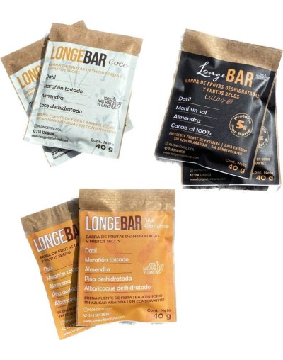 Barras energéticas de frutas deshidratadas y frutos secos 40g longebar