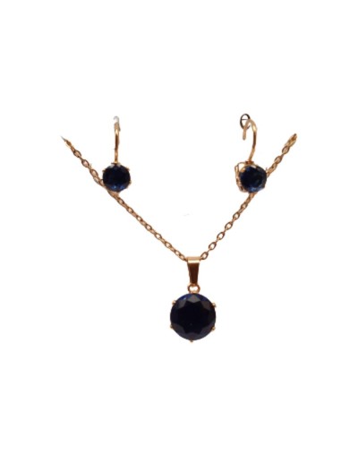 Collar con piedra zircón  aretes