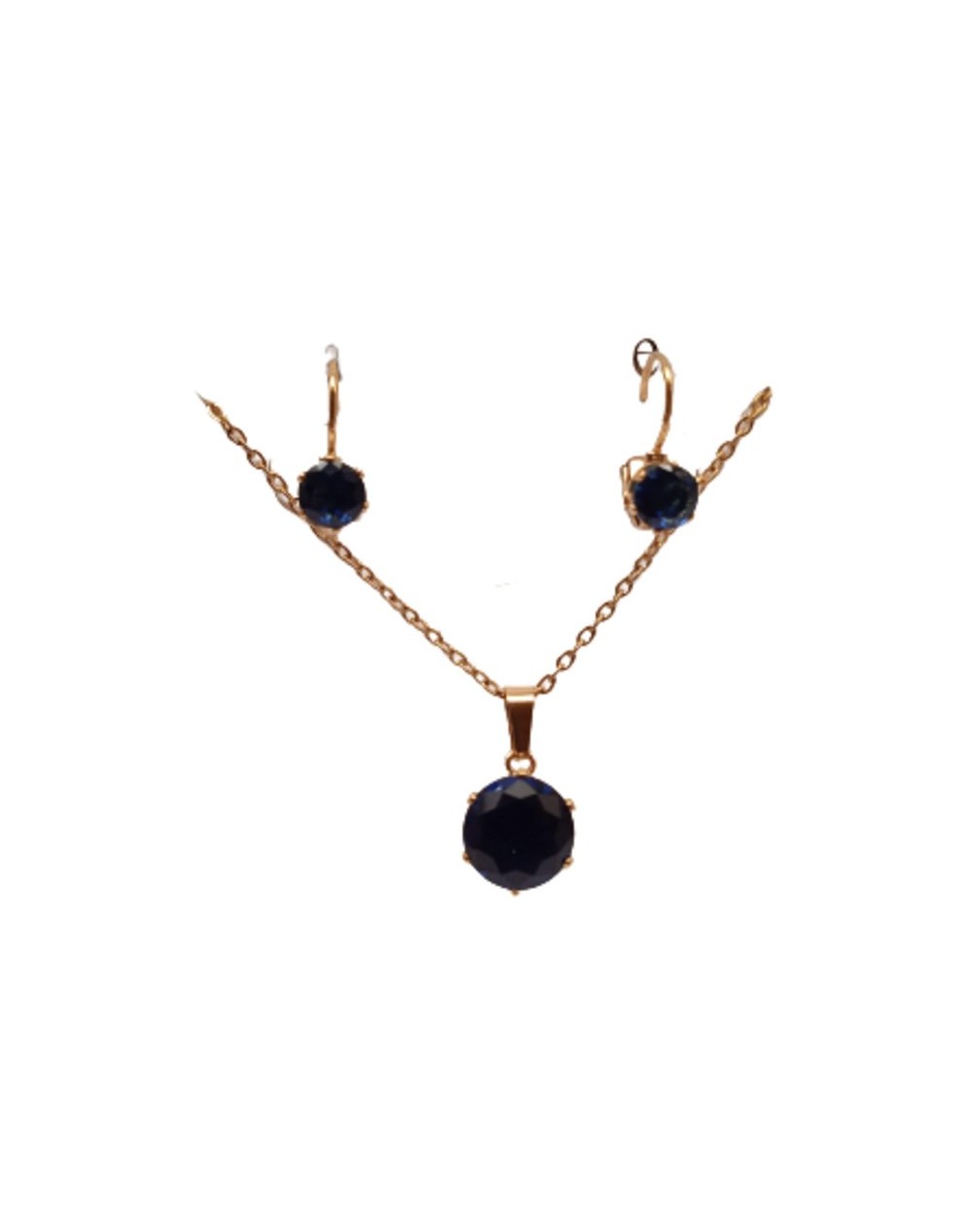Collar con piedra zircón  aretes