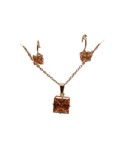 Collar con piedra zircón  aretes
