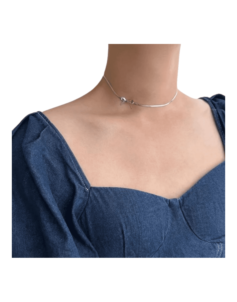 Collar serpiente lazo plateado