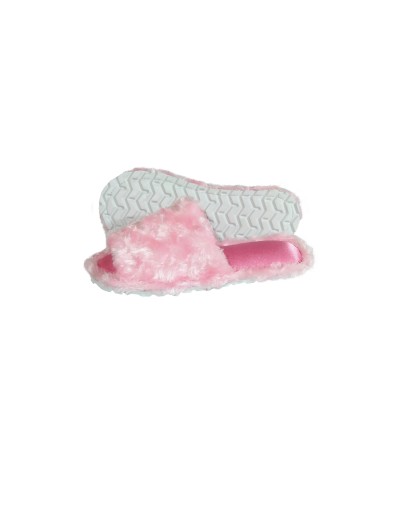 Pantufla dama algodón felpado remolino Rosa sateen sin punta