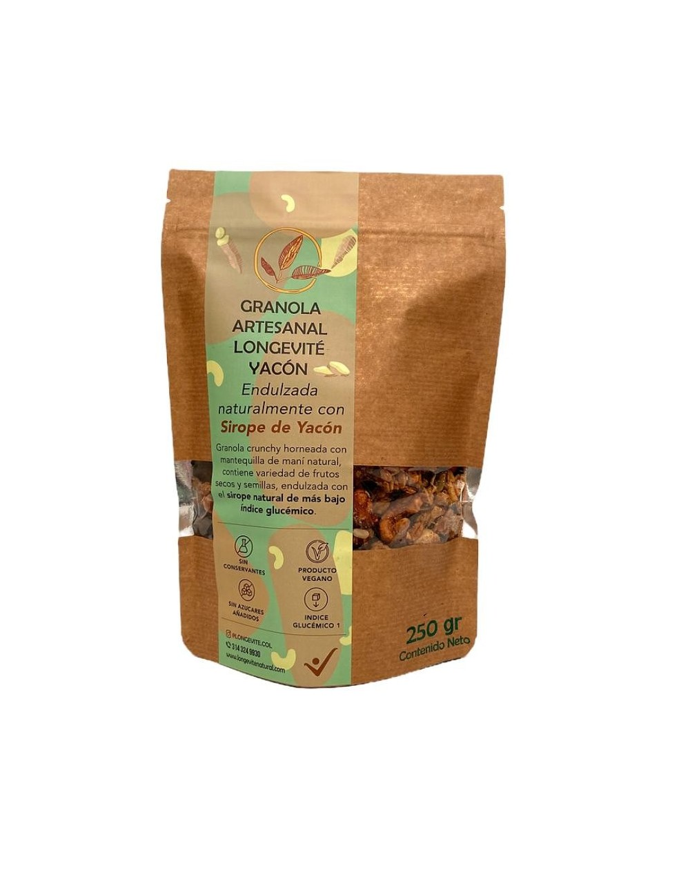 Granola artesanal longévité yacón
