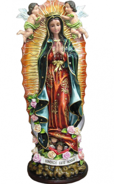 Virgen de Guadalupe fibra de vidrio 100 cm
