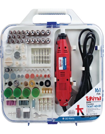FRESADORA 130 WATTS   KIT DE 161 PIEZAS 