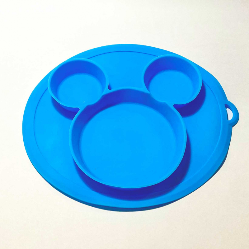 Plato en Silicon diseño de Mickey Mouse - Azul