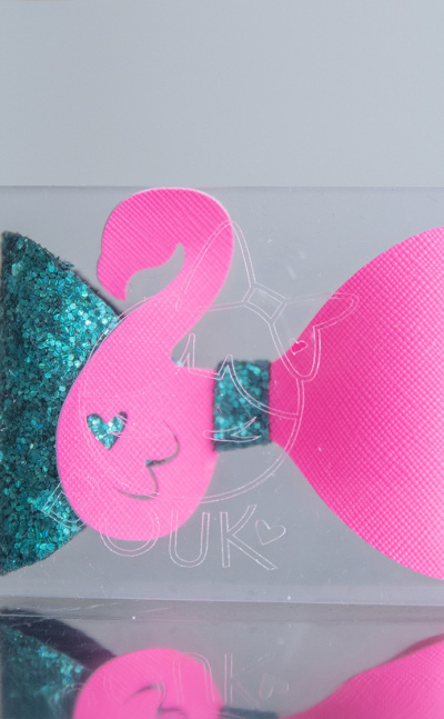 Moño clip para niñas Flamingo Bouk