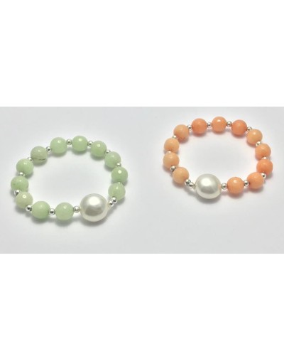 Pulsera en plata con ágatas 