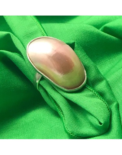 Anillo de nácar con plata