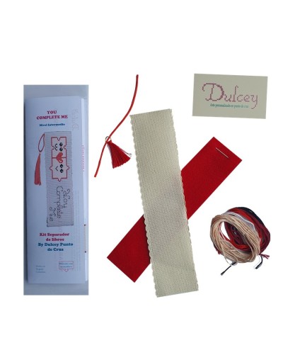 Kit Separador de Libros - You Complete Me - Punto de Cruz