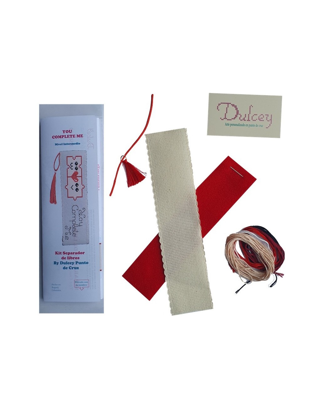 Kit Separador de Libros - You Complete Me - Punto de Cruz