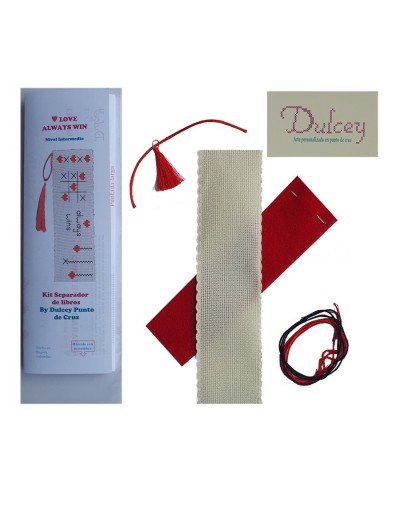 Kit Separador de Libros - Love Always Win - Punto de Cruz