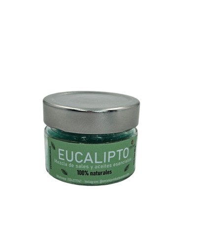 Sal de baño eucalipto 100 gramos con aceites esenciales