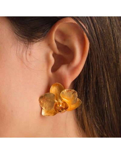 Aretes Topo Orquidea Phalaenopsis Baby