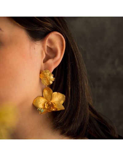 Aretes Orquídea Phalaenopsis & Hortensia