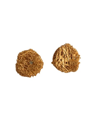 Aretes topo luffa estropajo esmeralda