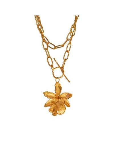 Collar Orquidea Odontoglossum Semilla Eucalipto