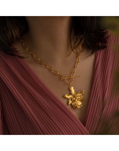 Collar Orquidea Odontoglossum Semilla Eucalipto