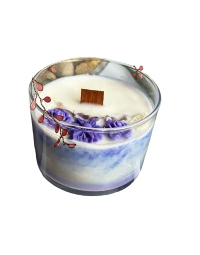 Vela perfumada con amatistas