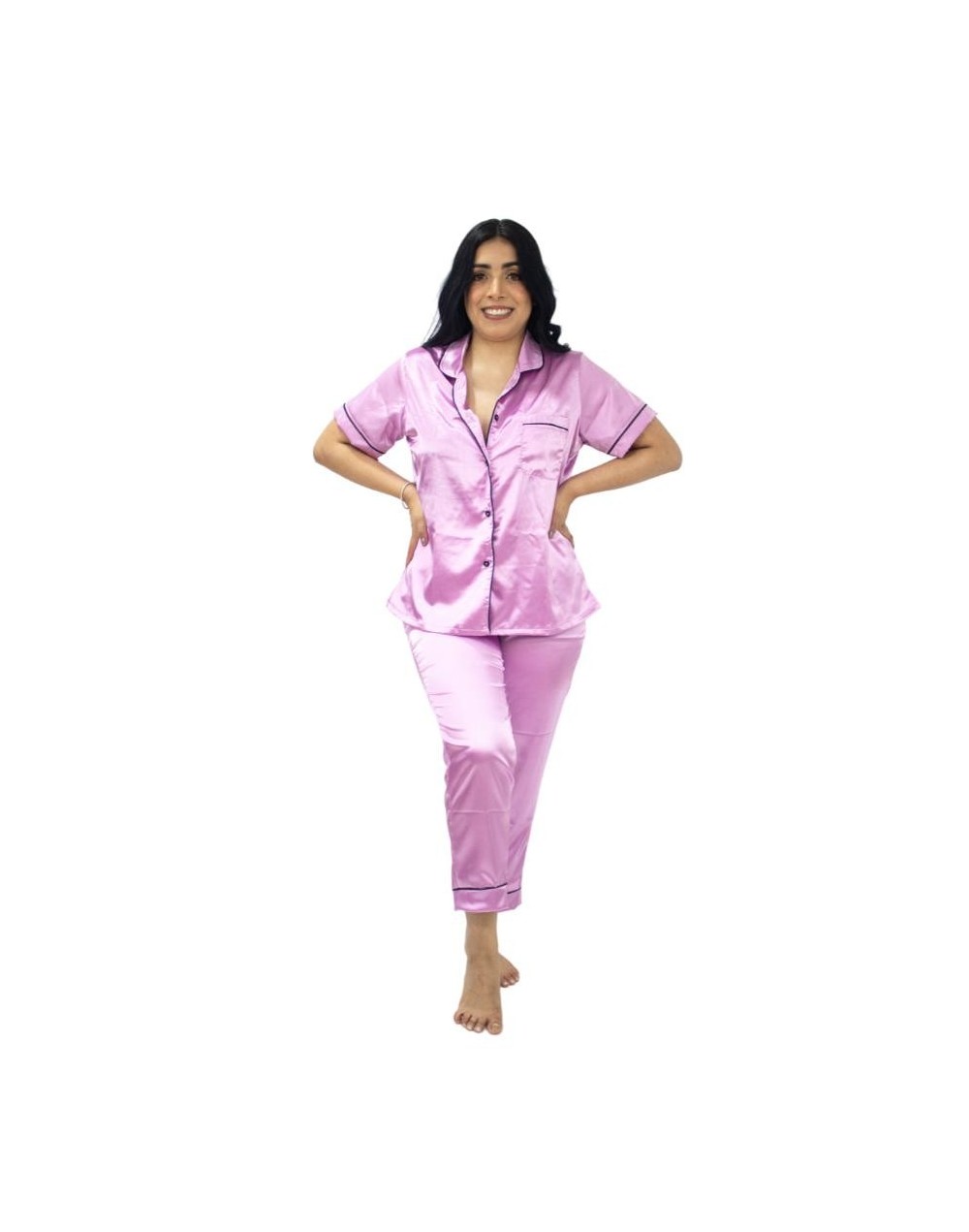 Pijama satín pantalón capri aminta 01