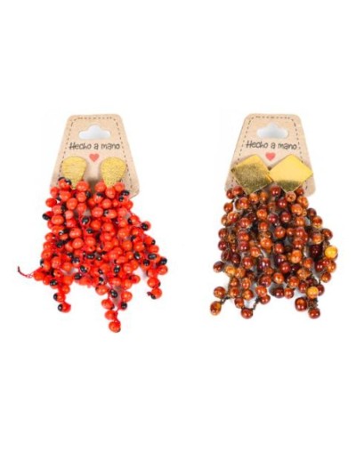 Aretes en crochet semillas