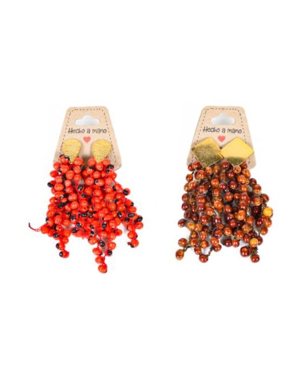 Aretes en crochet semillas