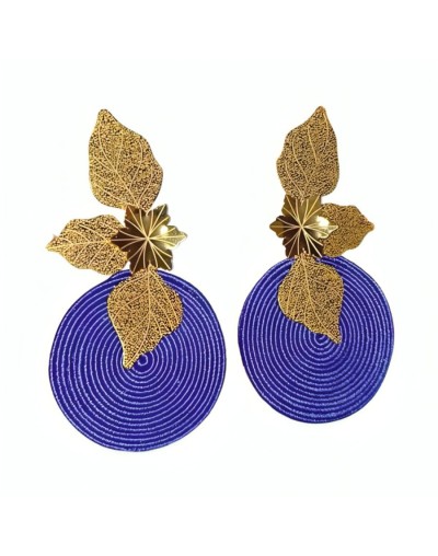 Aretes flor dorado-azul