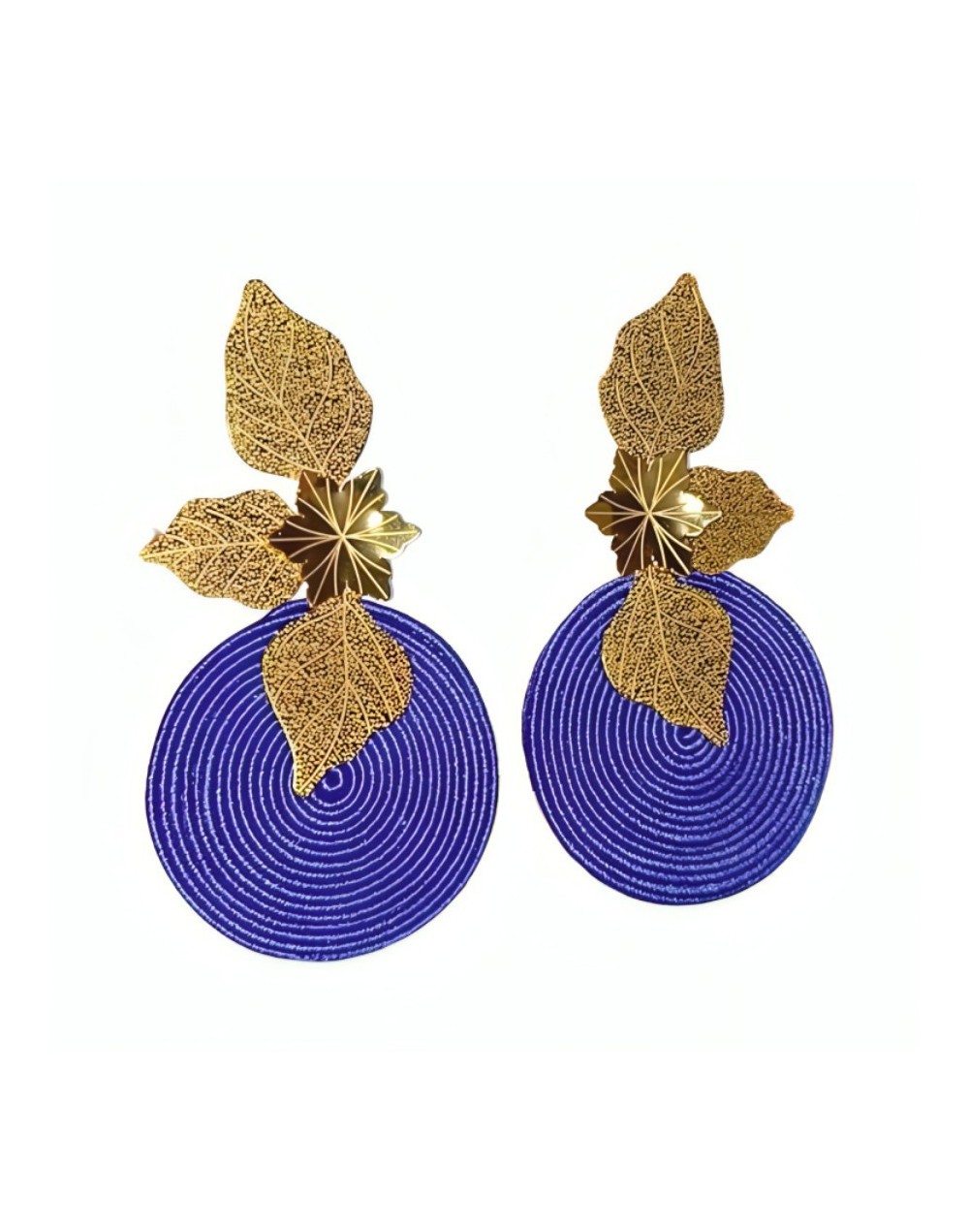 Aretes flor dorado-azul
