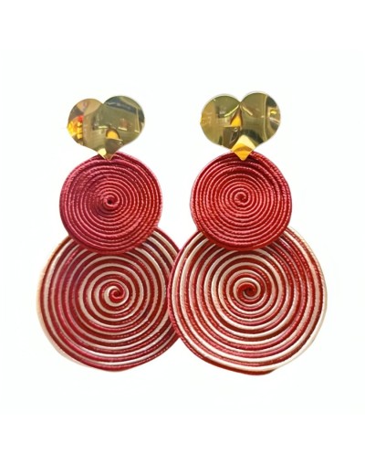 Aretes corazón fucsia-blanco